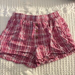 Women’s Pink Plaid Shorts